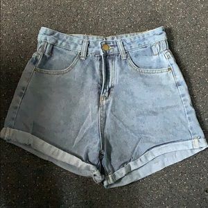 High-waisted mom jean shorts